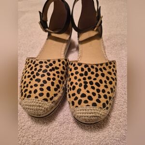 Gibson Latimer Esperanza Leopard Haircalf Espadrilles Size 7